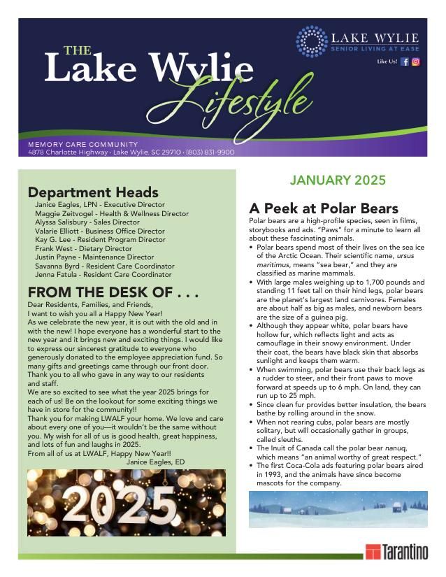 Memory Care Current Newsletter