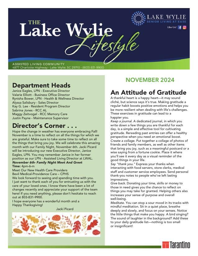 Assisted Living Current Newsletter